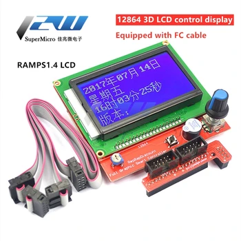 

12864 LCD Display Controller + Adapter for Ramps 1.4, Reprap, Mendel GM, 3D Printer Parts