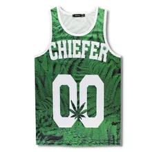 Летний Стиль популярный бренд ретро 3D печатных 00 Мужская сетка Джерси вырез лодочкой жилет Горячая пеньковая Fimble лист