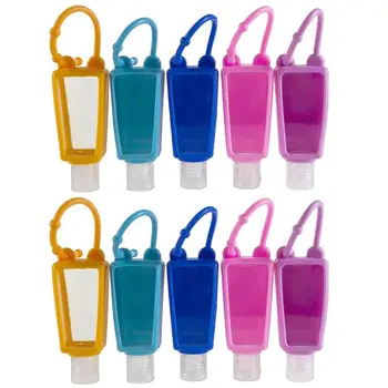 

10 Sets Hand Sanitizer Holder Portable Stylish Creative Durable Practical Travel Bottle Liquid Container Key Chain Bottles Hand