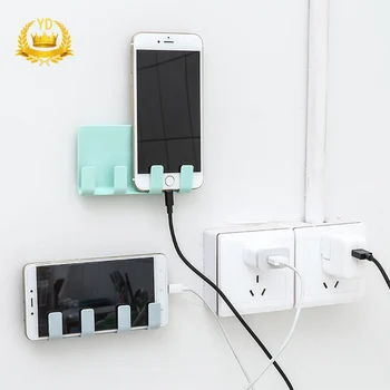 

Practical Wall Phone Holder Socket Charging Box Bracket Stand Holder Shelf Mount Support Universal For Mobile Phone Tablet YDHS