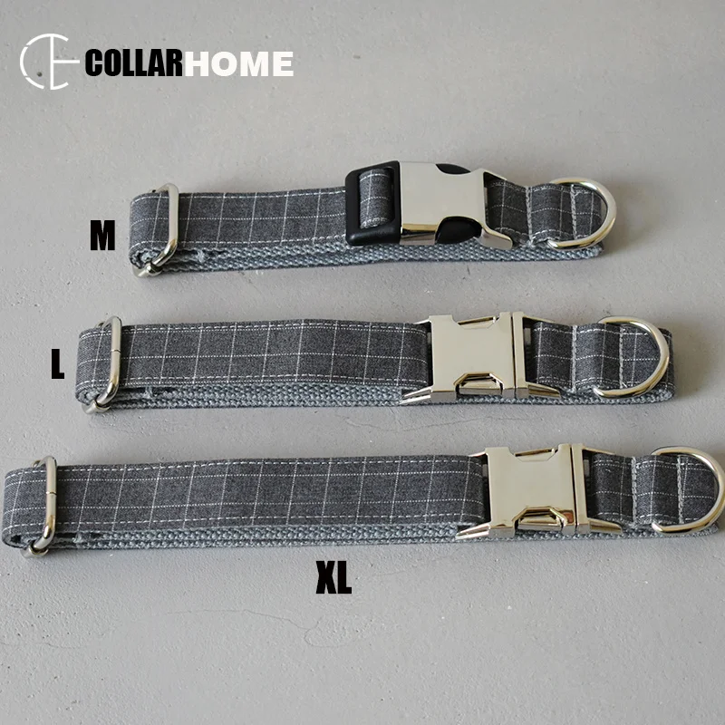 Dog Collar Выгравированный ошейник для собак, набор поводков для питомцев, нейлоновое ожерелье для щенков средних и больших, 1,5 м, собачий канат, аксессуары из цинкового сплава, плоские пряжки - Цвет: Dog Collar
