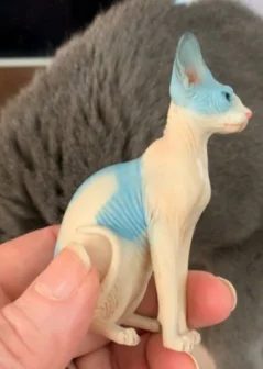 Модель животного из смолы 1/6 Jxk010 Канадская безволосовая кошка сфинкс 3 цвета