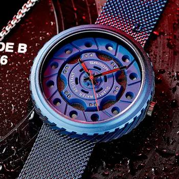 

New Fashion Car Wheel Series Dial Men Watch Steel Strap Hook Buckle Premium Quartz Movement Waterproof Watch Relogio Masculino