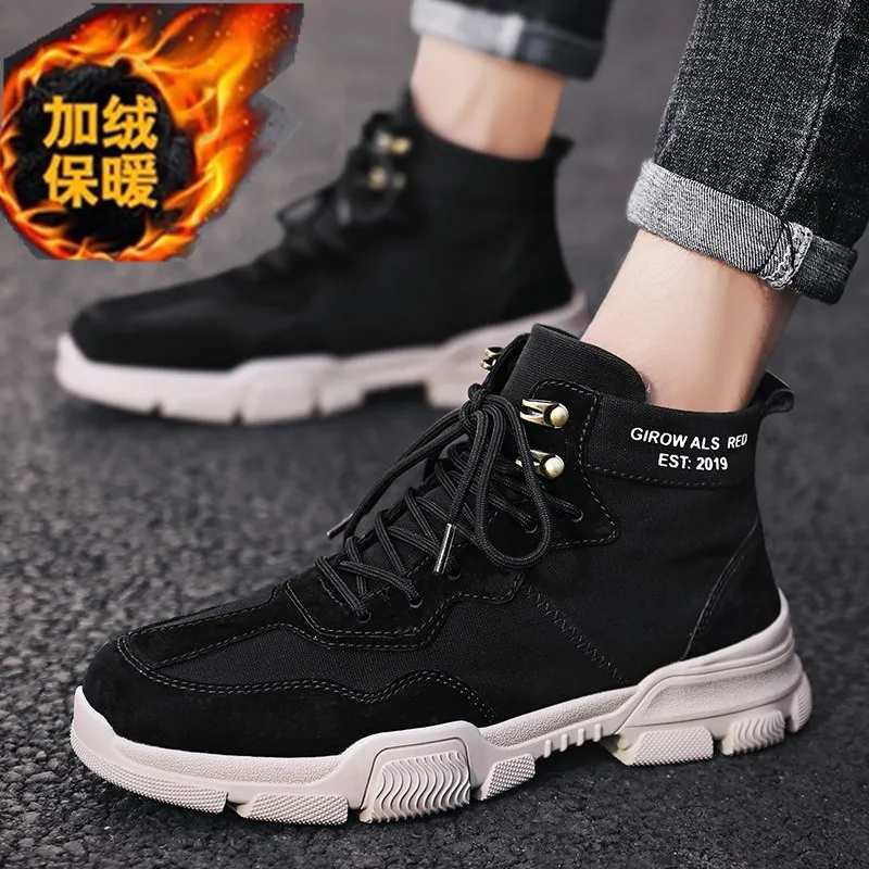 

Fashion Winter Men Cotton Shoes Mens Shoes Casual Bota Coturnos Masculino High Top Sneakers Outdoor Male Snow Boots Martin Boots