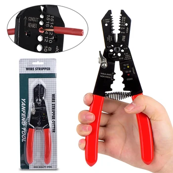 

QHTITEC Multifunctional Pliers tool automatic wire cutter stripping crimper Cable alicates LCD 80W soldering iron tool