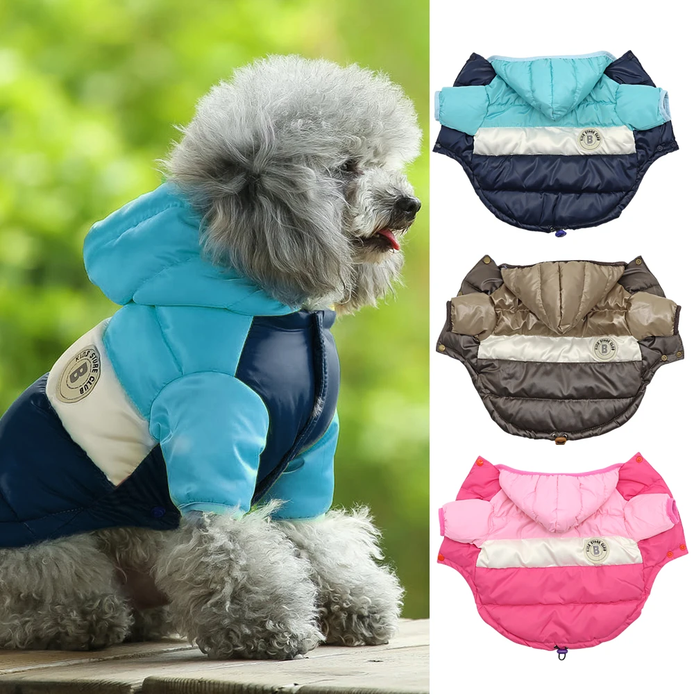 Одежда для домашних животных французская одежда для бульдога Чихуахуа Одежда для собак зимнее пальто для собаки куртка водонепроницаемая с капюшоном Одежда для собак для маленьких средних собак