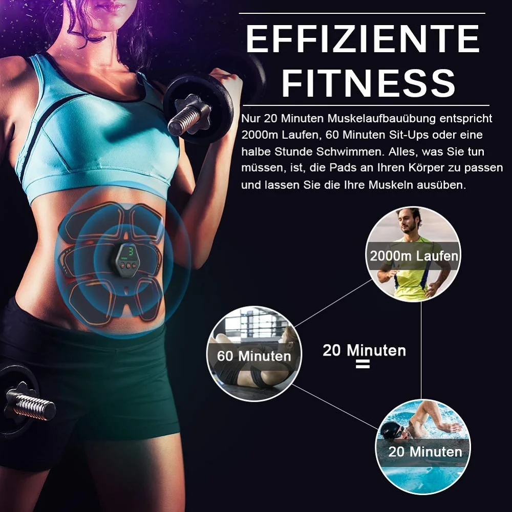 Recharge Wireless Muscle Stimulator Smart Fitness Abdominal Vibrating Belt Electrostimulation Muscle Sculpting at Home Workouts