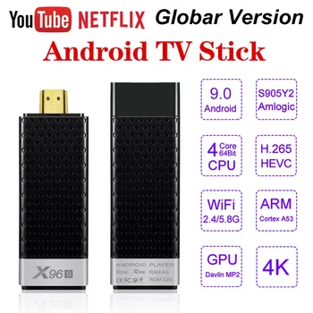 

TV Stick Android 9.0 X96S 4GB 32GB Amlogic S905Y2 Quad Core 4K 5G Dual Wifi BT 4.2 1080P miracast airplay tv dongle For netflix