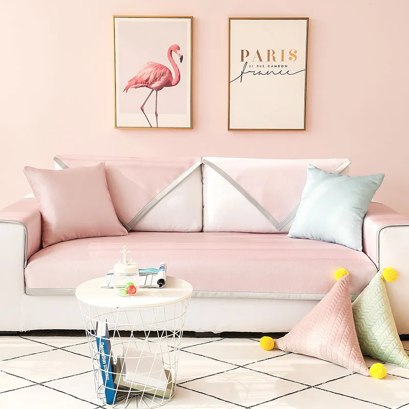 

Sofa Cushion Summer Anti-slip Fabric Summer Sleeping Mat Pad Viscose Coaster xia tian kuan Four Seasons Universal Sofa Cover Cov