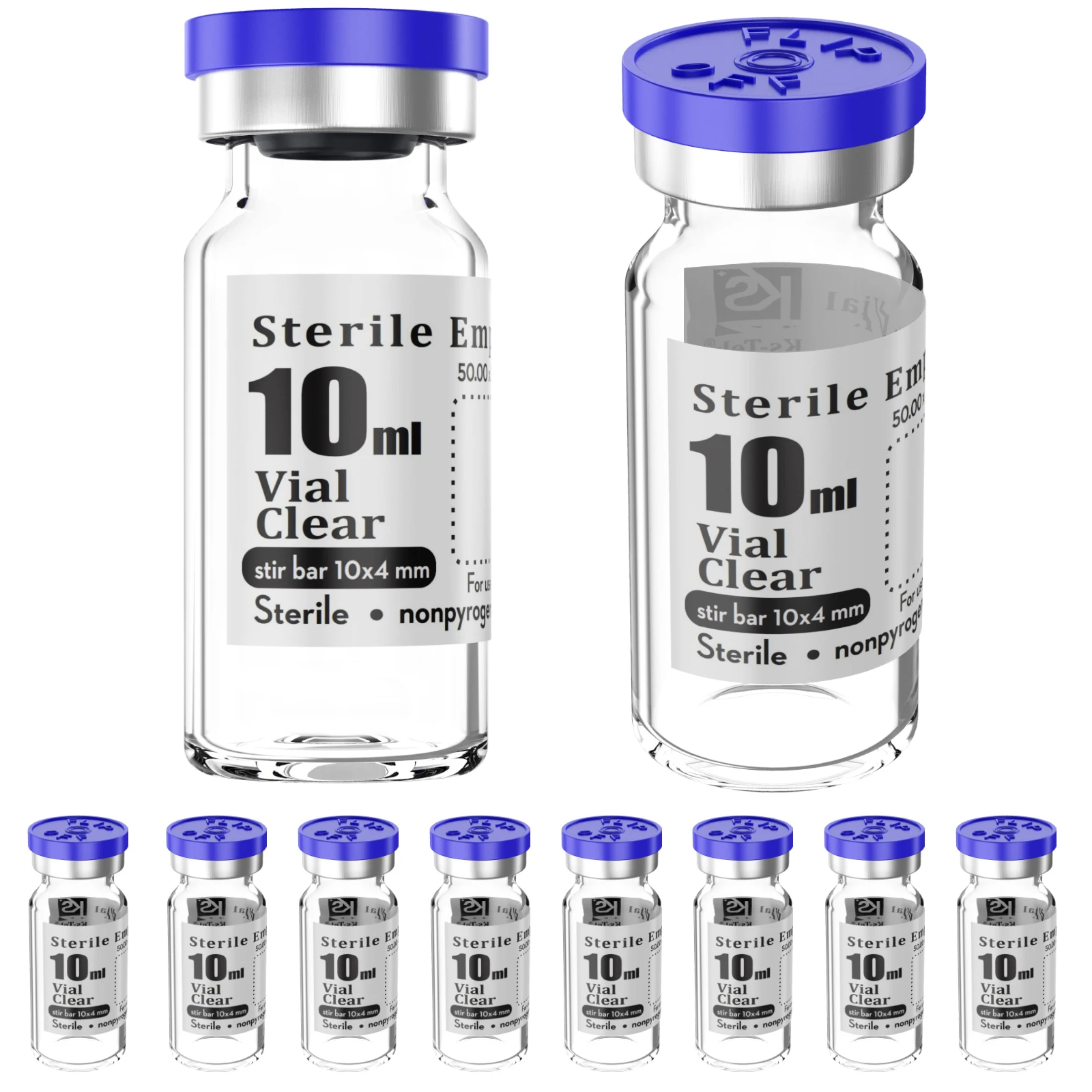 Sterile Empty Vials Self Healing Injection Port Flip Off Aluminum Cap Sterile Package