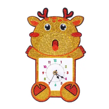 

5D Diamond Painting Cartoon Clock Embroidery Kit Round Rhinestone Painting