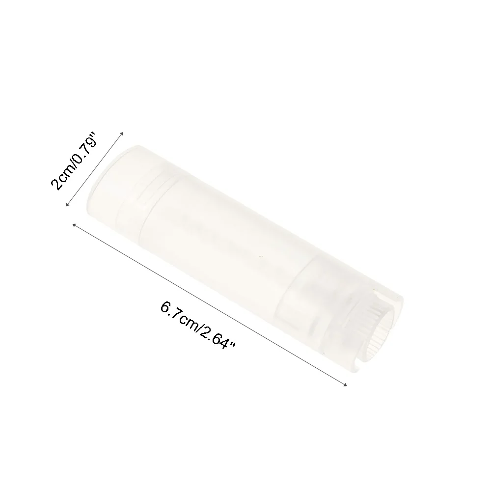 5pcs Portable Lip Tubes Plastic Empty Oval Lip Balm Tubes Deodorant Containers Clear White Refillable Bottles Lipstick Tube 5ml 6