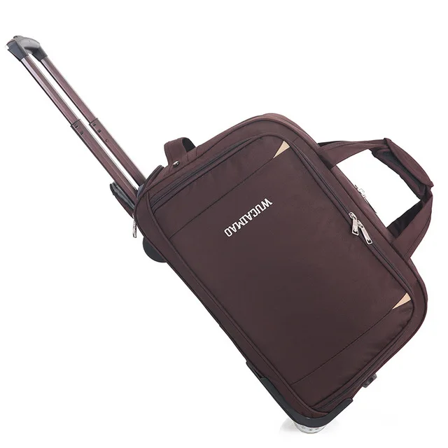 Толстый стиль прокатки чемодан на колесиках для женщин и мужчин дорожные сумки чемодан с колесиками водонепроницаемый ручной Багаж дорожная сумка - Color: brown