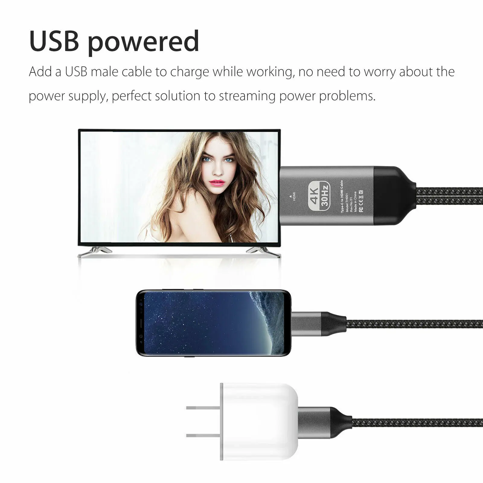 USB C к HDMI HDTV 4K 60HZ кабель адаптер с питание для Samsung Galaxy S10 S9 Note 9|Кабели VGA| |