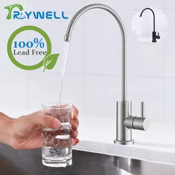 

Trywell Deck Mounted Kitcen Faucet for Drinking Water Single Handle Filter Tap Stainless Steel Single Hole 100% Lead Free