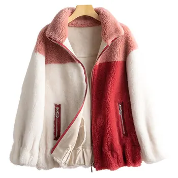 

Autumn Winter Coat Women Clothes 2020 Korean Vintage Real Fur Coat 100% Wool Jacket Sheep Shearling Tops Suede Lining ZT3898