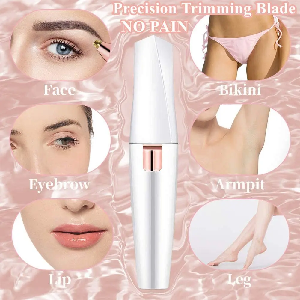 Aparador de Pêlos Removedor de Cabelo 2 em 1 Depilador Sobrancelha Elétrica Feminino Facial Portátil Barbeador Mini Depilação Navalha 10 2 em 1 removedor de cabelo facial