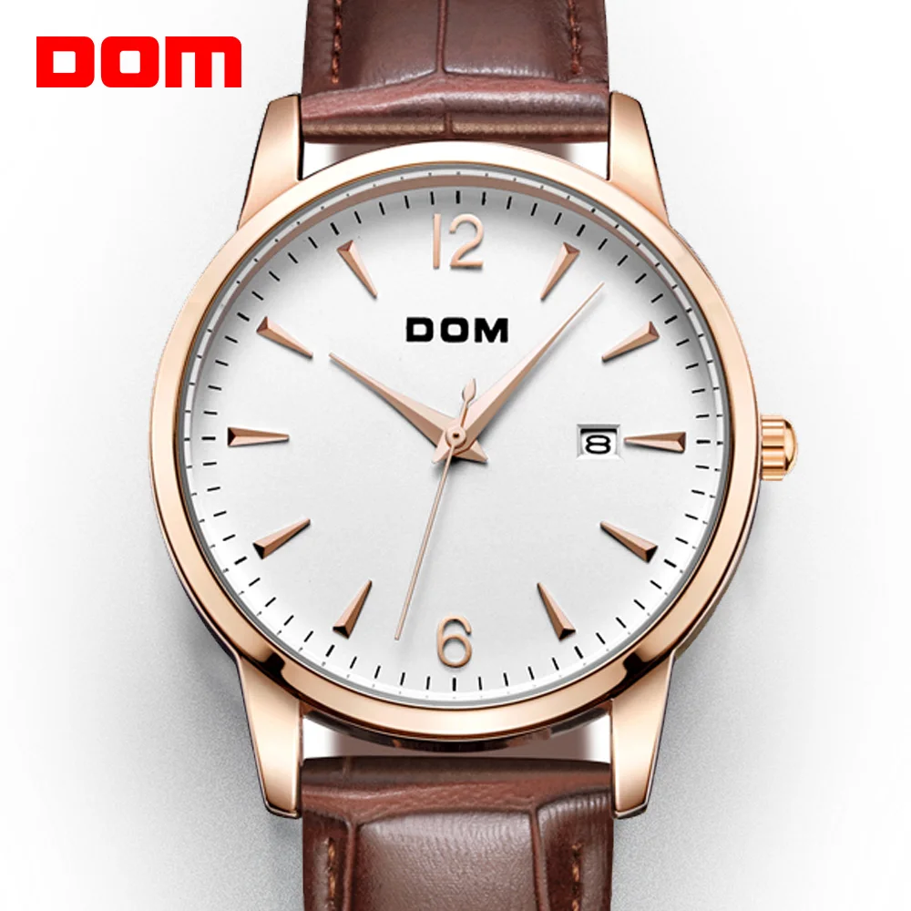 DOM 2018 New Man Watches Luxury Brand Waterproof Quartz Clock Leather Strap Business Watch Male Dress Relojes Reloj M-3311