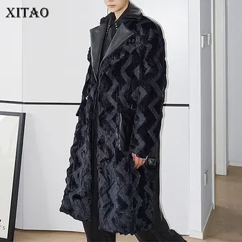 

XITAO Striped Trench Women Fashion New Plus Size Full Sleeve Goddess Fan 2020 Winter Minority Elegant Loose Casual Coat ZY2202