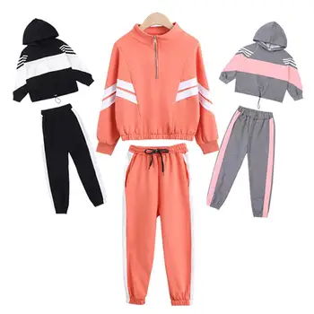 

Girls Clothing Children Suit Girls Fashion Clothes Striped Casual Sports Sets Long-sleeve Blouses + Pants Suit School Clothing