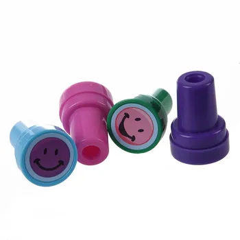 

4 pcs Ink Prints Stamps with Smiling Face