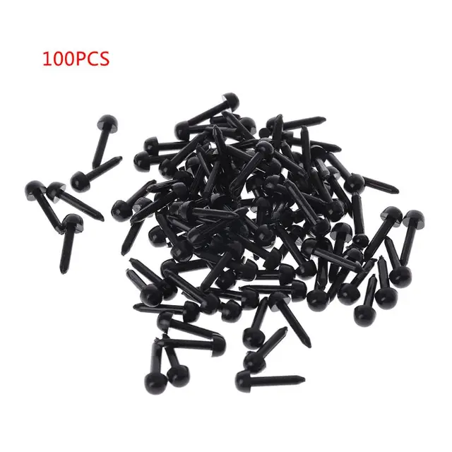 100Pcs 3mm/4mm/5mm/6mm DIY Doll Puppet Plastic Black Pin Safety Eyes For Handmade Teddy Bear Doll Craft Children Kids Toy 2