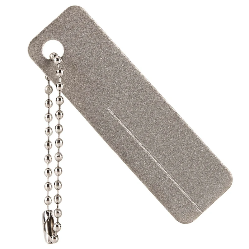 

Pocket Diamond Stone Sharpener Keychain Fish Hook Finger Nail File Outdoor Camping Fishing Multi Tool