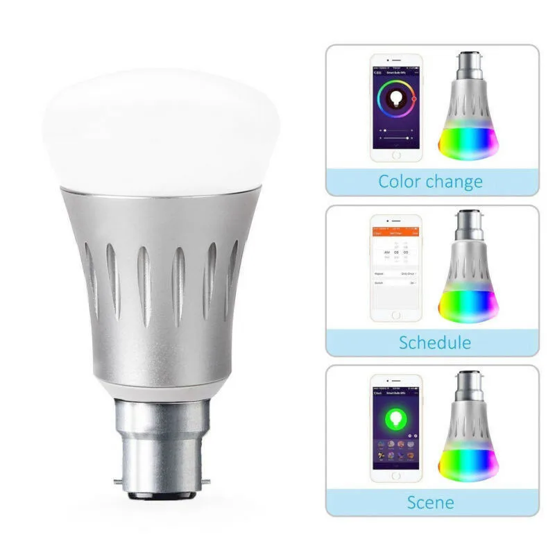 ZANCAKA Dimmable Smart WIFI LED Bulb RGB Remote Control Multicolor Light Bulb Phone Compatible with Alexa and Google Assistant
