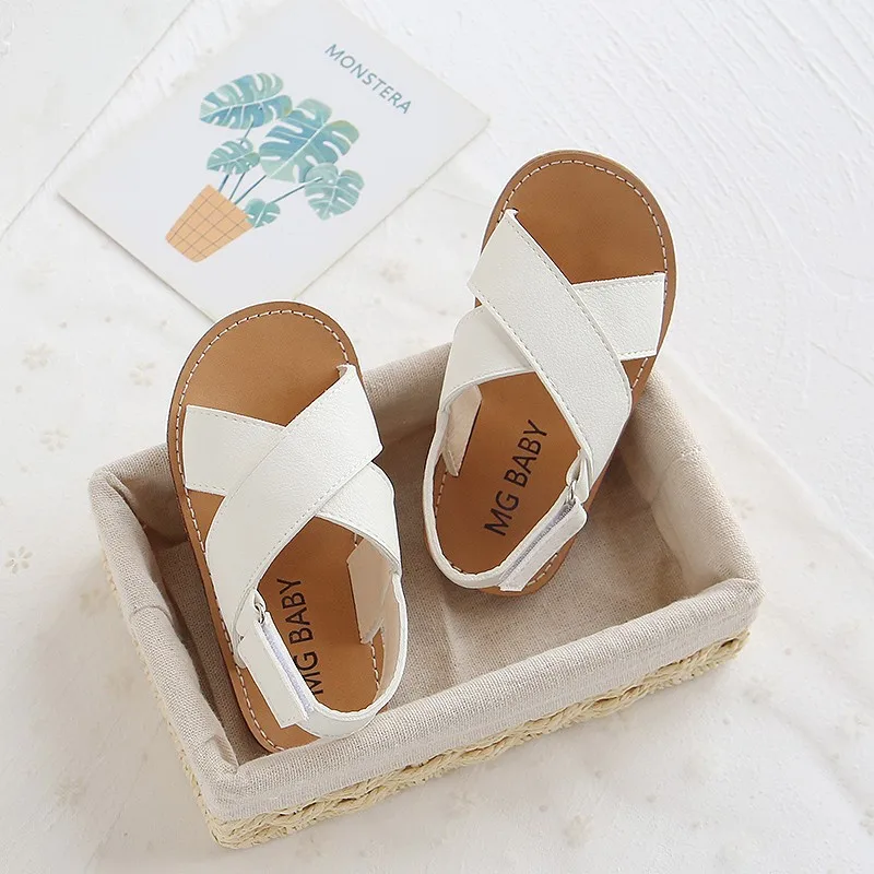 ULKNN Boys sandals summer new leather waterproof children's beach shoes baby sandals Girls beach shoes 1-3-7 years old kids