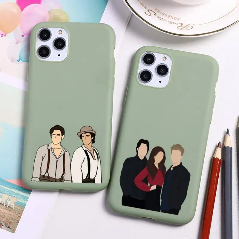 The Vampire Diaries Damon Phone Case For iphone 13 12 11 Pro Max Mini XS 8 7 6 6S Plus X SE 2020 XR Candy green Silicone cover | Мобильные
