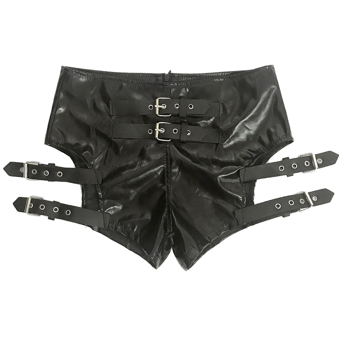 

New Women Black Bandage Patent Leather Elastic Shorts Ds Performance Clothes Sexy Nightclub Dance Clothes