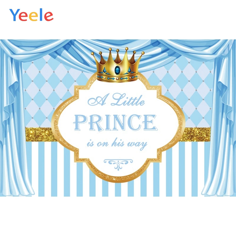 Tirai Biru Garis Golden Crown Newborn Baby Shower Anak Ulang Tahun Latar Belakang Kustom Vinyl Fotografi Latar Belakang Untuk Foto Studio Background Aliexpress