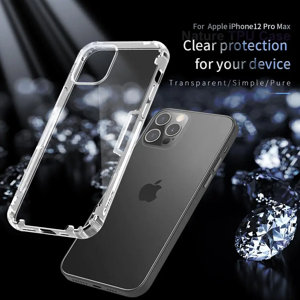 Чехол NILLKIN для Apple iPhone 12 Pro Max кожаный флип чехол защиты камеры прозрачные мягкие