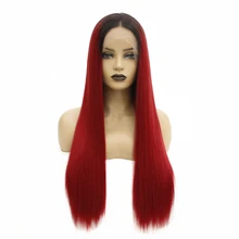 Cheap Synthetic Lace Front Wig Long Straight Middle Part Burgundy Synthetic Hair Women's with Baby Hair Heat Resistant Ombre Hair Cheap Synthetic Lace Front Wig Long Straight Middle Part Burgundy Synthetic Hair Women's with Baby Hair Heat Resistant Ombre Hair