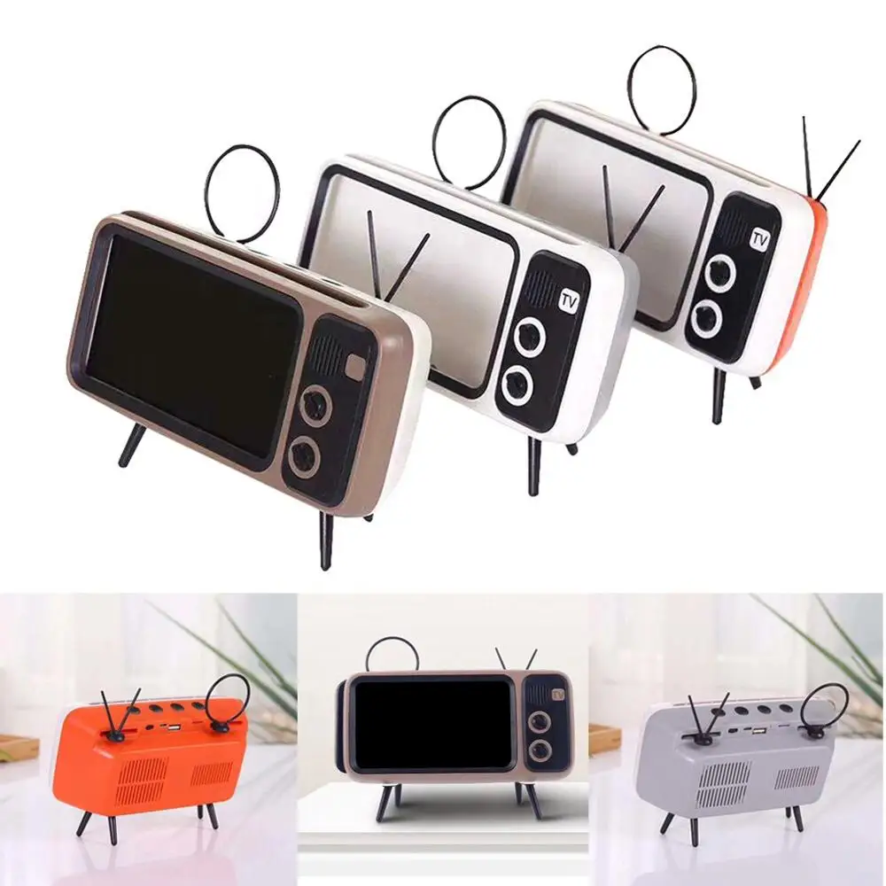 

Portable Classic Bluetooth Speaker Retro Mini TV Audio Player Support TF Card FM Radio Aux Wireless HD Stereo Sound Box