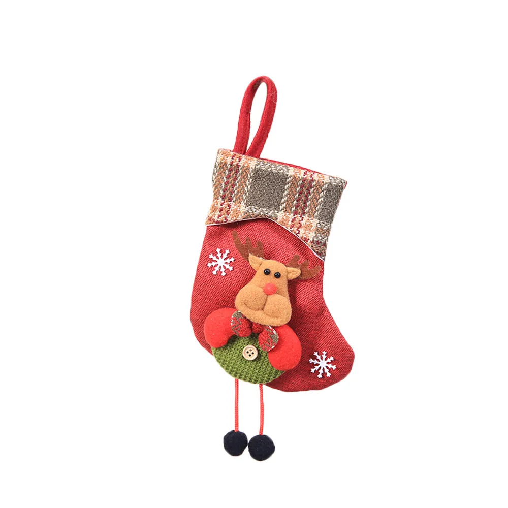 Рождественские рождественские чулки s новогодние подарки рождественские чулки мини-носок Санта-Клаус Конфеты Подарочная сумка Рождественские елочные игрушки#37 - Цвет: as the photo show