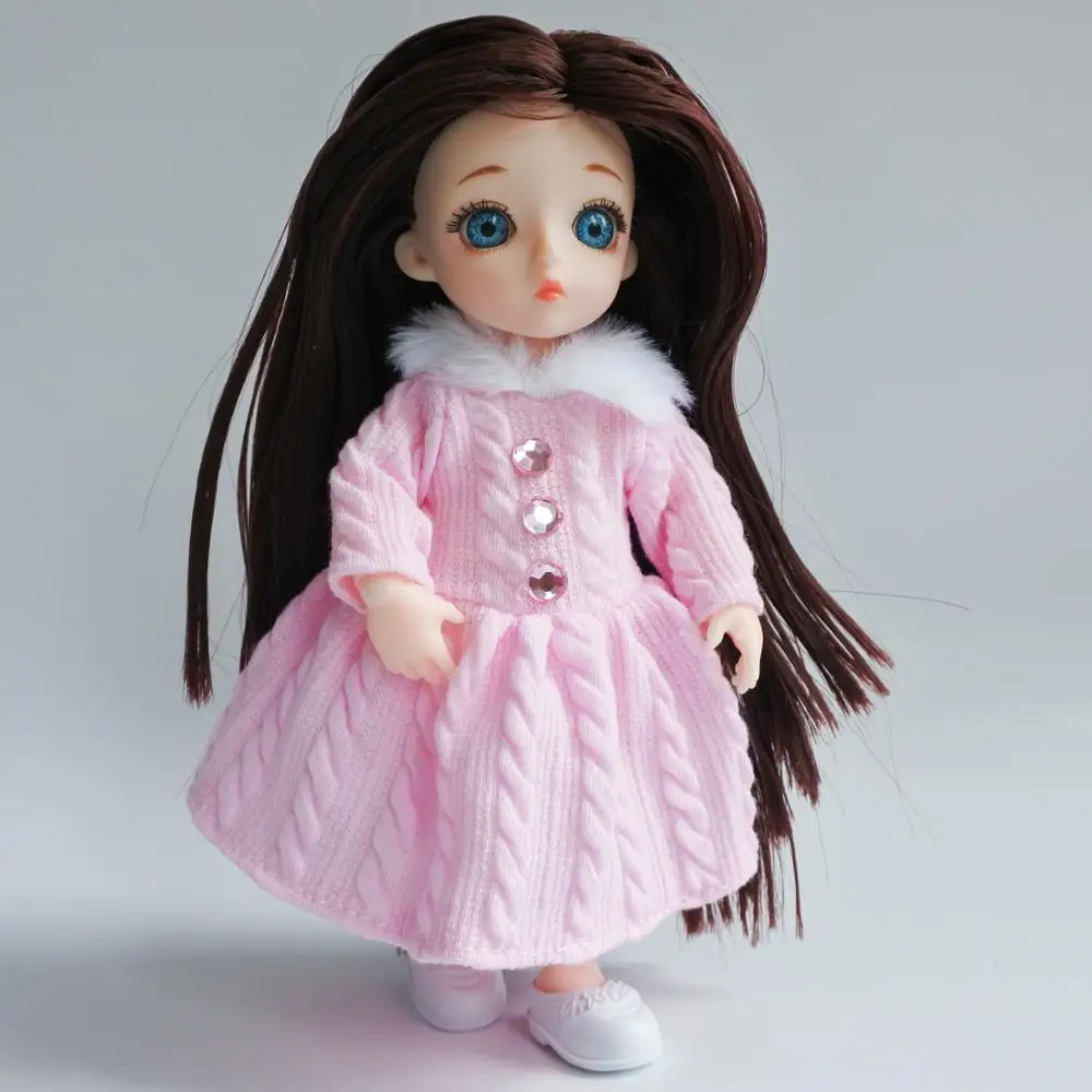 1/12 16 см BJD куклы 3D глаза 13 суставов подвижное телесное тело сделай сам прямые