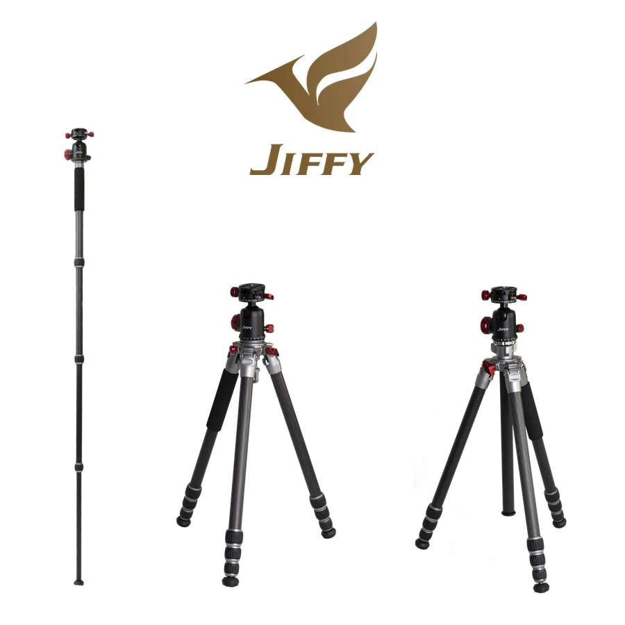 

JIFFY JF-PB25 Professional Carbon Fiber 160cm Multifunction Multipurpose Tripod Load 12kg for DSLR Camera Video Camcorder