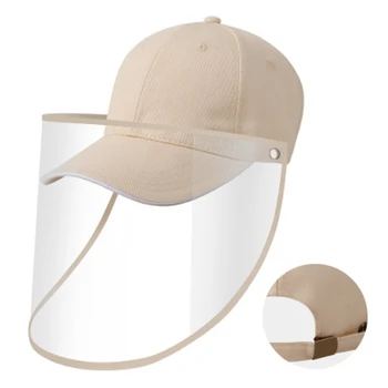 

8 Colors Anti-splash Fishing Caps With Transparent Shield Windproof Dustproof Outdoor Sunshade Running Hat Removable Face Cover