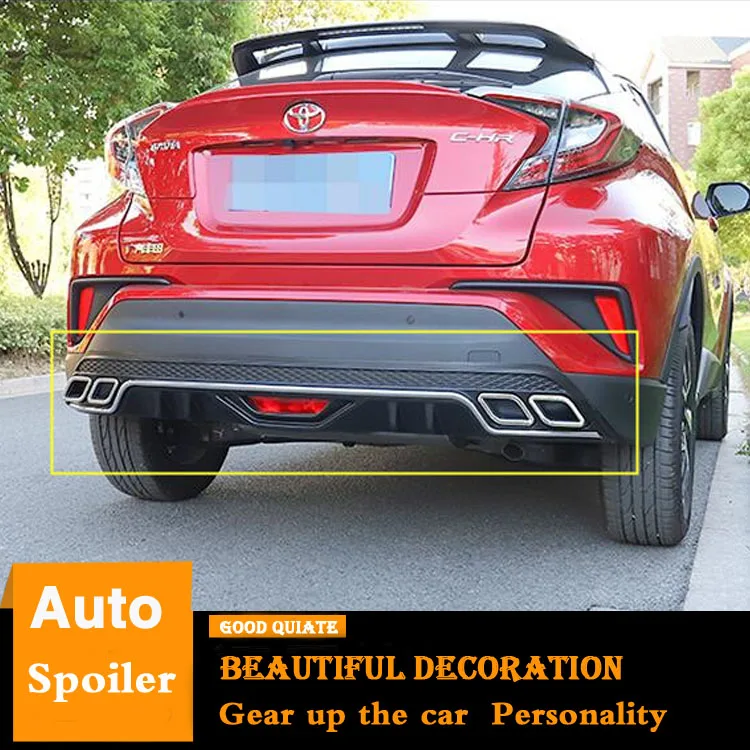 Для Toyota C-HR задний бампер диффузор защитные бамперы для- Toyota CHR обвес бампер задний губы Задний Спойлер abs