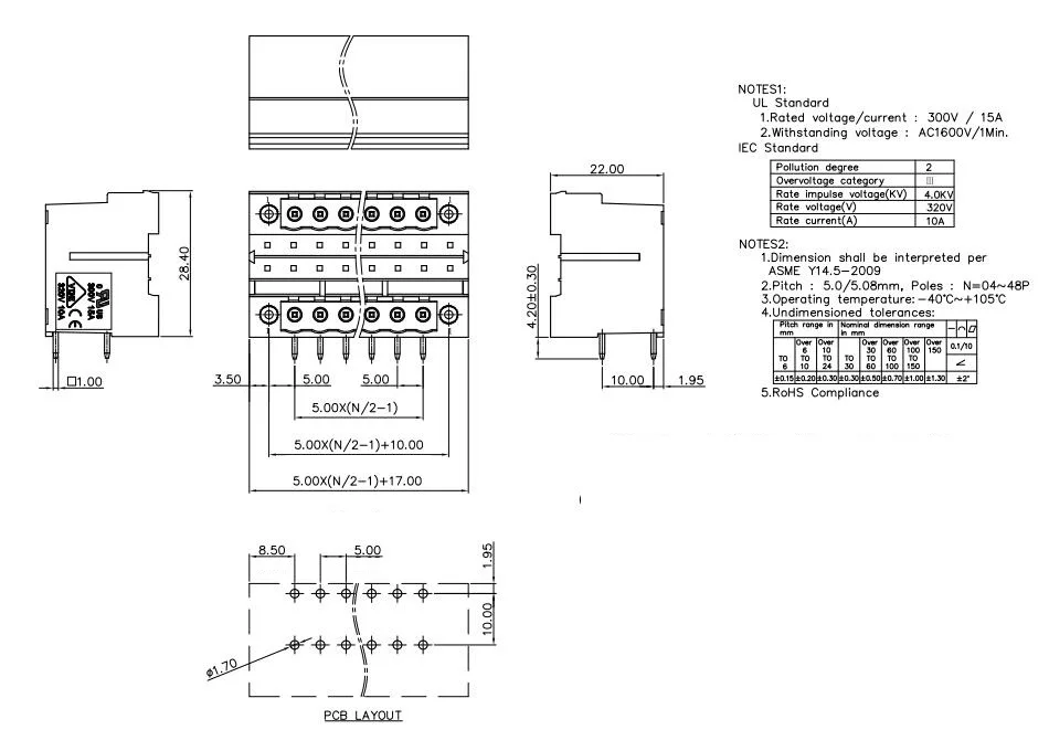 KF2EDGRHM 5,0 2P~ 12P разъем PCB вставной TEMINAL блок 2EDGRHM 5,0 мм 4PIN~ 24PIN MDSTB 2,5 GF PHOENIX контакт DEGSON KEFA