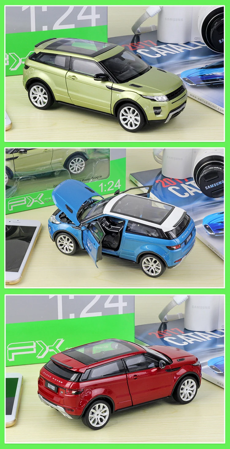 WELLY Модель автомобиля 1:24 Масштаб литой автомобиль Land Rover Range Rover Evoque внедорожник симулятор металлический сплав игрушка автомобиль для мальчика Подарочная коллекция