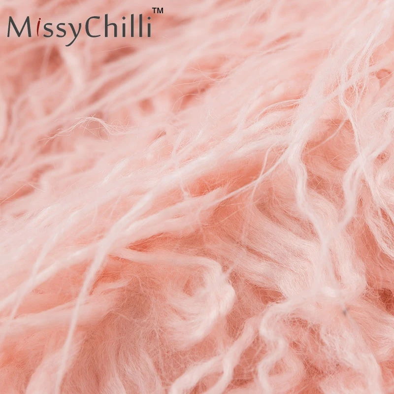 MissyChilli/женское розовое зимнее пальто из искусственного меха, уличная одежда большого размера, теплый длинный Пушистый кардиган, Женский плюшевый сексуальный искусственный мех, верхняя одежда