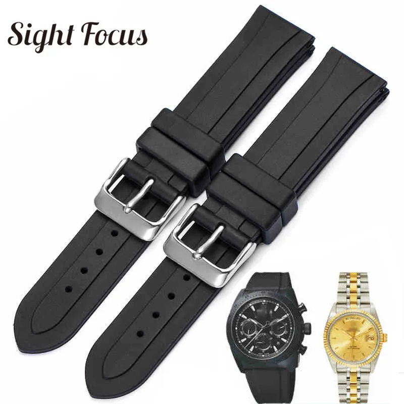 19mm Rubber Sport Watch Band for Tudor Tissot T41 T17 T095 T055 PRC100 Strap Waterproof Belt Montre Orologio Hombres Homen | Наручные