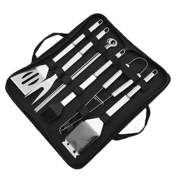 

Stainless steel BBQ clip set cooking grilling kitchen tool barbecue accessories with storage bag for backyard outdoor camping