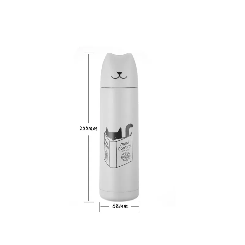 500ml Cute Cat Thermos Cup VacuumThermal Mug Flasks Thermos Lovers Thermos Stainless Steel Coffee Bottle Drink Travel Bottle 8