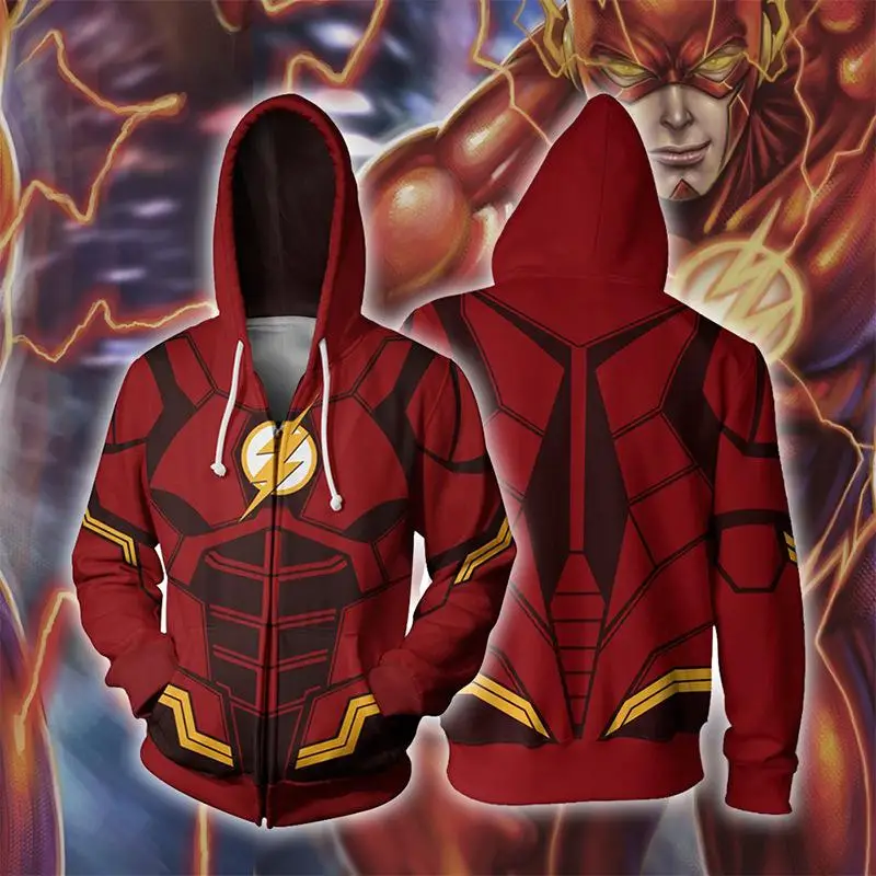 

New DC Comics Flashman Cosplay Hoodies Men 3D Printed Superhero Spiderman Ironman Venom Zipper Hoodie Fashion Sweatshirt Jacket