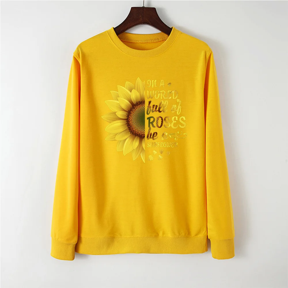  Sunflower flower winter warm Sweatshirt women's autumn Hoodie Sweatshirt fashion