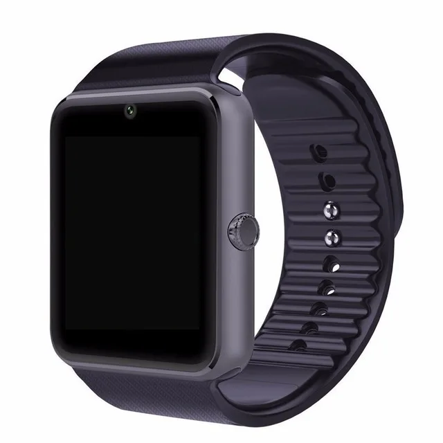 Умные часы GT08 часы Синхронизация уведомления Поддержка Sim TF карта Bluetooth подключение Android телефон умные часы из сплава подарок - Цвет: BlackBlack