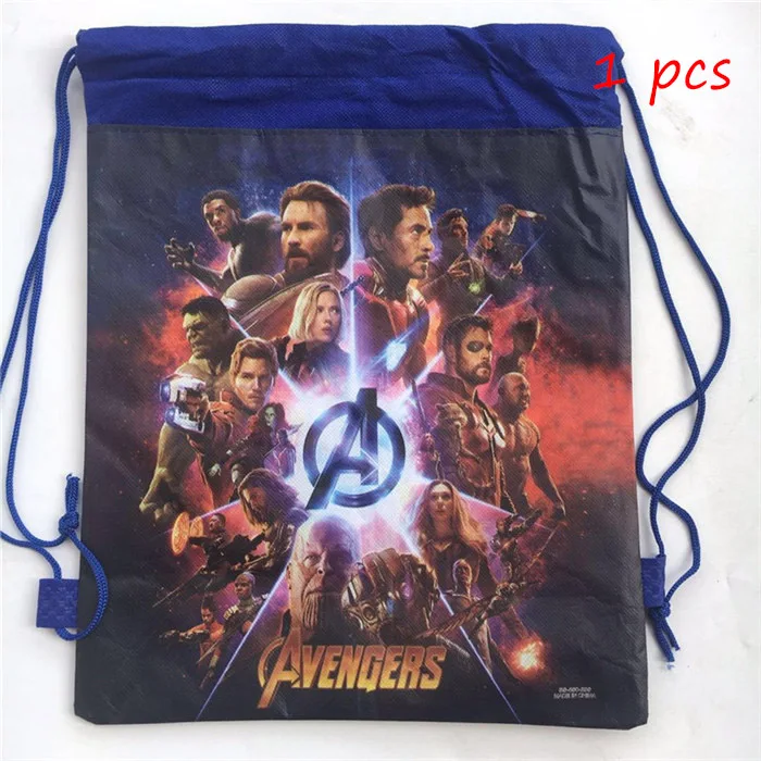DrawstringBag1pcsD Вечерние поставки Мстители тема Одноразовая посуда для вечеринок Бумага чашки ванные принадлежности для детей Детская День рождения украшения - Цвет: DrawstringBag1pcsD